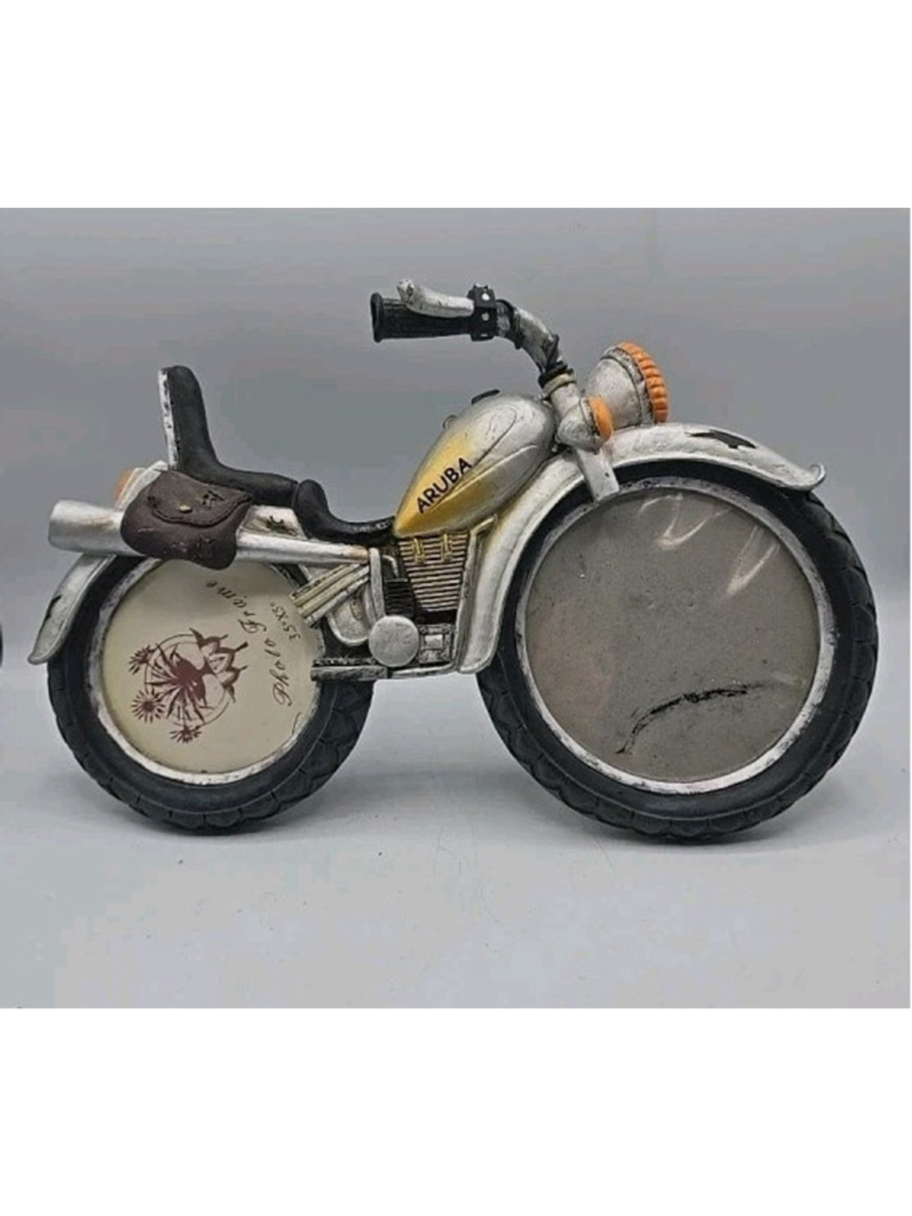 Motorcycle 3D Dual Photo Picture Frame Holds 3.5x5 Photo